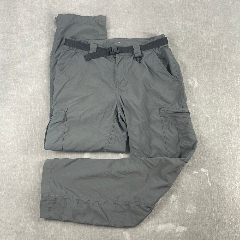 Columbia Men 30x30 Gray Cargo Pants Omni-Shade Sun Protection Integrated Belt